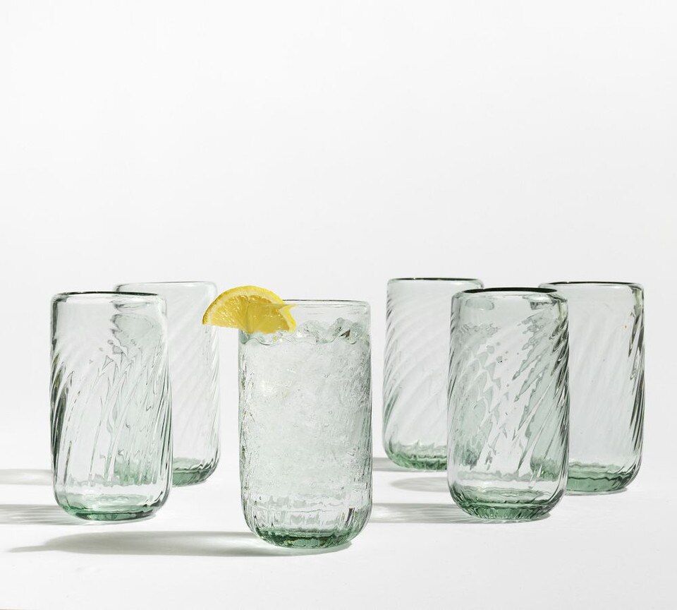 Twist Recycled Glass Drinking Glasses Pottery Barn Australia
